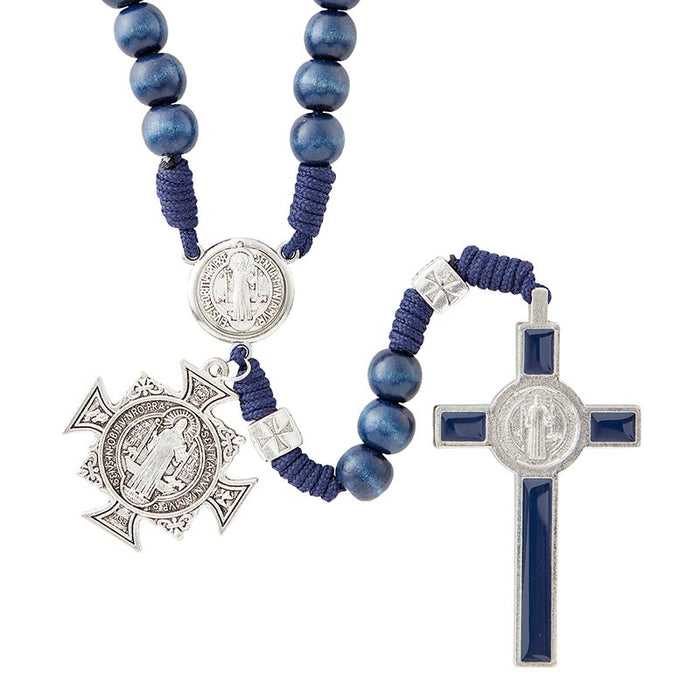 Saint Benedict Blue Paracord Rosary