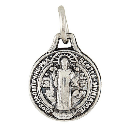 Saint Benedict Silver Medal - Round - 12 Pieces Per Package