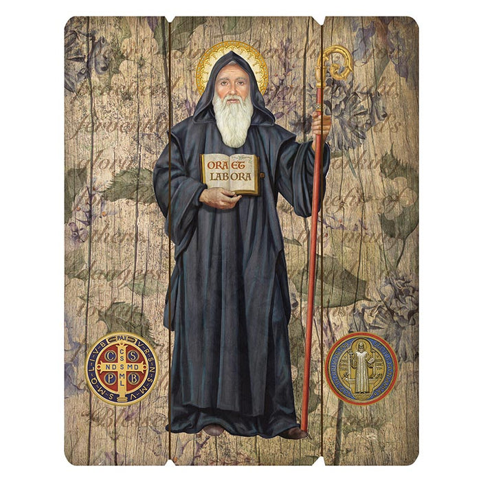 Saint Benedict Wood Pallet Sign