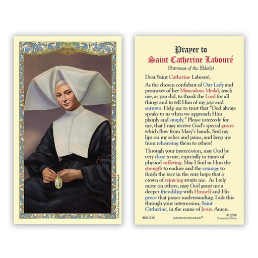 Laminated Holy Card St. Catherine Labouré - 25 Pcs. Per Package