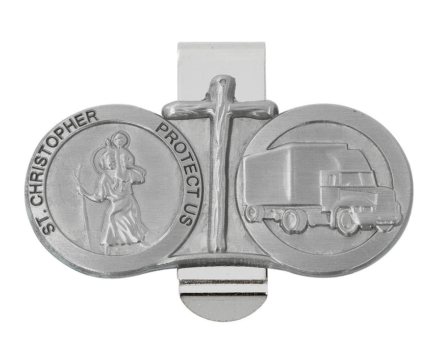 Saint Christopher 18 Wheeler Visor Clip