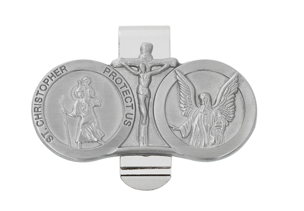 Saint Christopher and Guardian Angel Visor Clip