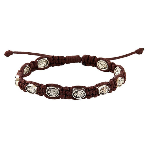 Saint Joseph And Child Brown Woven Bracelet