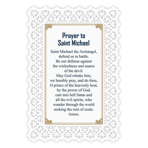 Saint Michael Prayer Lace Holy Card