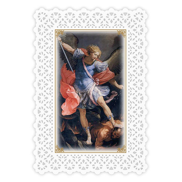 Saint Michael Prayer Lace Holy Card