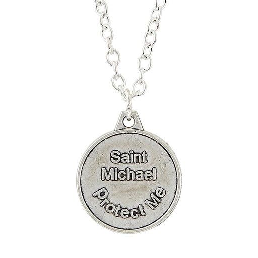 Saint Michael Red Enamel Necklace