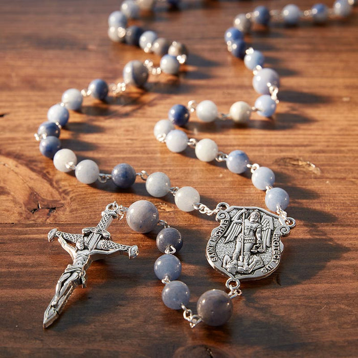 Saint Michael Spiritual Warrior Rosary With Sword Crucifix