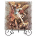 Saint Michael Square Tile Plaque with Stand