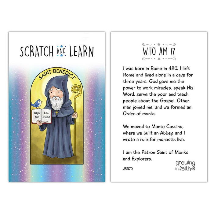 Scratch & Learn Card - Saints For Boys And Girls - 12 Packs Per Box