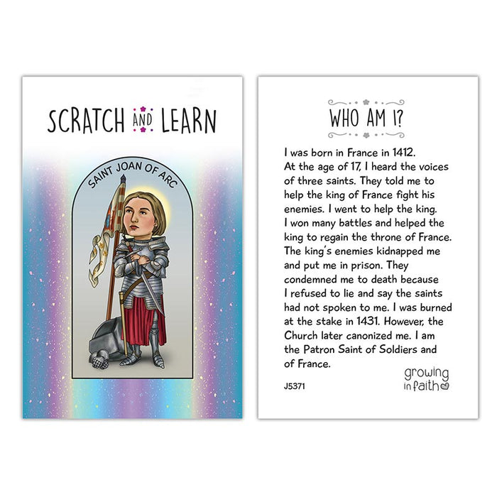 Scratch & Learn Card - Saints For Girls - 12 Packs Per Box