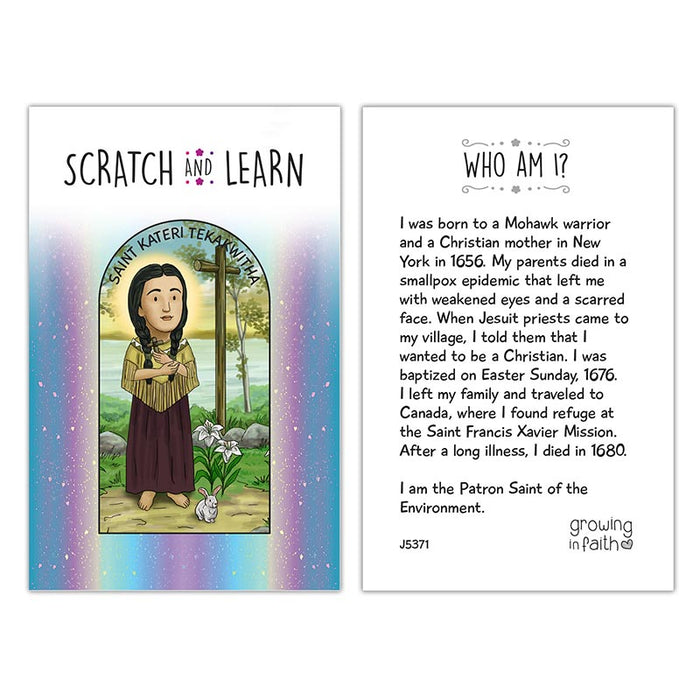 Scratch & Learn Card - Saints For Girls - 12 Packs Per Box