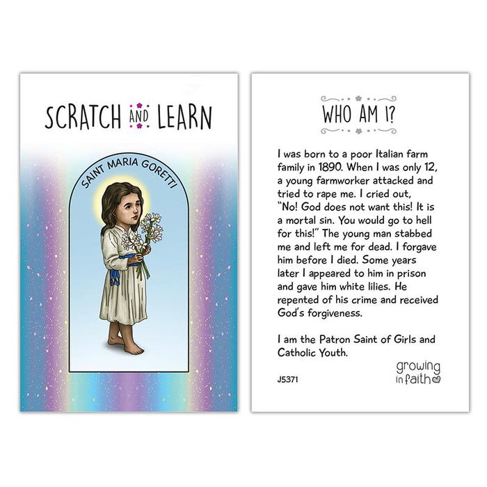 Scratch & Learn Card - Saints For Girls - 12 Packs Per Box