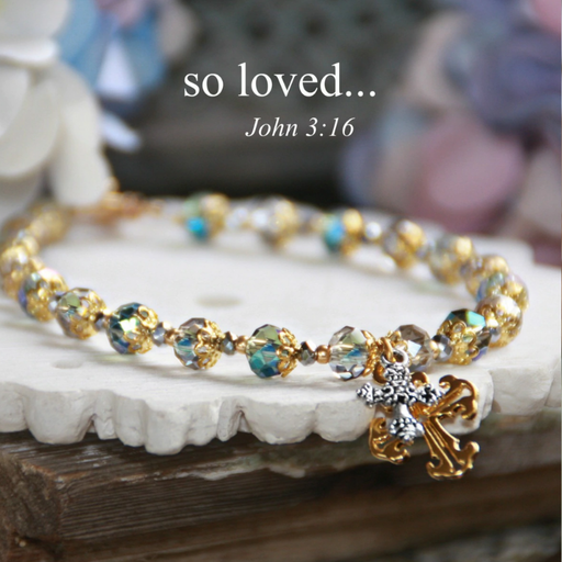 So Loved Crystal Beaded Bracelet