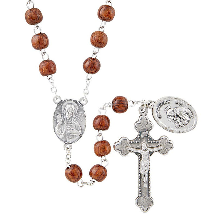 St. Anthony Coco Bead Rosary