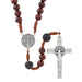 St. Benedict Black Lava Bead Monte Cassino Collection Wood Cord Rosary