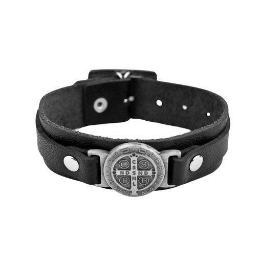 St. Benedict Black Leather Bracelet St. Benedict Leather Bracelet St. Benedict Leather Bracelet St. Benedict Black Bracelet St. Benedict Bracelet