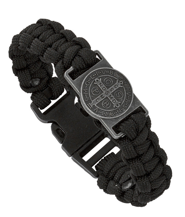 St. Benedict Black Paracord Men’s Bracelet.