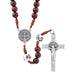 St. Benedict Ceramic Bead Monte Cassino Collection Wood Cord Rosary