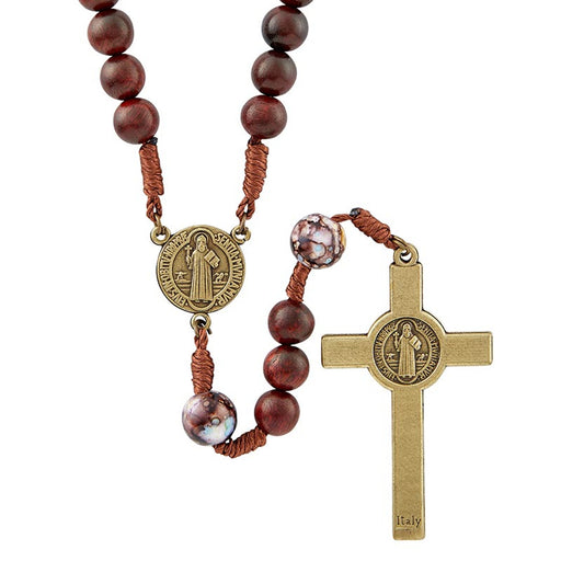 St. Benedict Massa Bead Monte Cassino Collection Wood Cord Rosary