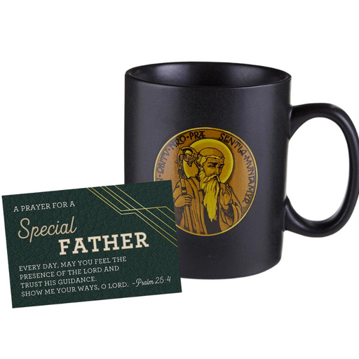 St. Benedict Mug And a Prayer for a Special Father Card - Father's Day Gift Set