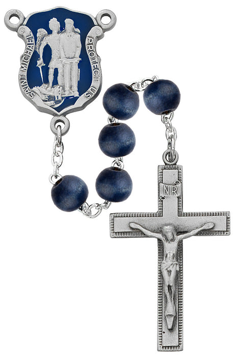 St. Michael Police Gift Set - Auto Rosary, Chaplet, Rosary, Visor Clip And Prayer Card With Holy Medal