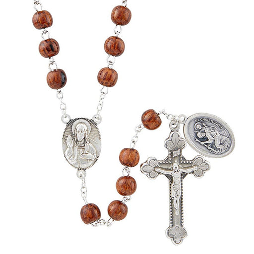 St. Christopher Coco Bead Rosary