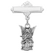 Sterling Silver Guardian Angel Medal Baby Bar Pin in an Elegant Burgundy Flip Gift Box