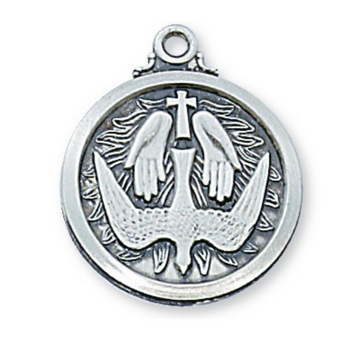 Sterling Silver Holy Spirit Medal Sterling Silver Holy Spirit Medal withc chain Sterling Silver Holy Spirit necklace Confirmation gift confirmation souvenir confirmation keepsake