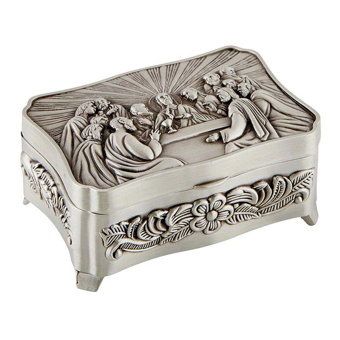 The Last Supper Silver Finish Rosary Box