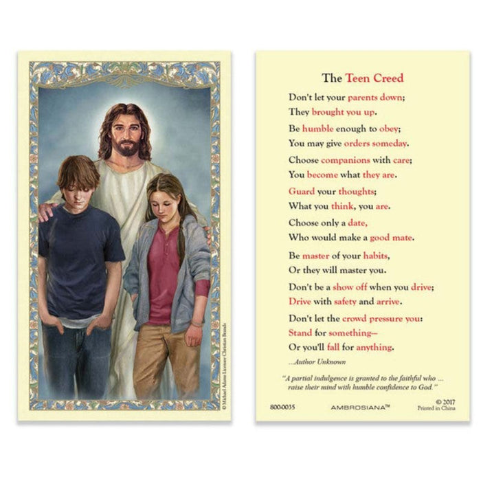 The Teen Creed Laminated Holy Card - 25 Pcs. Per Package