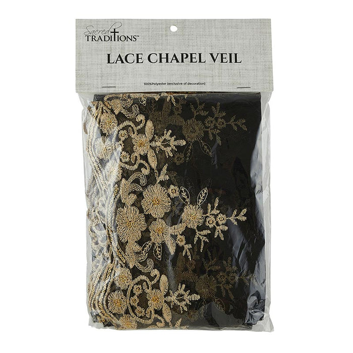 Two-Tone Long Embroidered Chapel Veil