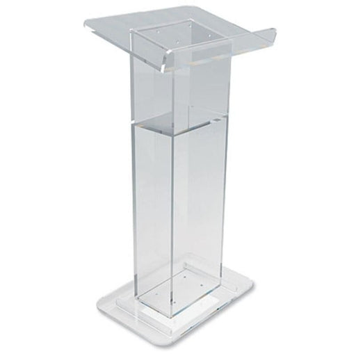 U-Shaped Acrylic Lectern with Shelf