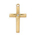 Gold Plated Pewter Cross with Crystal Stone