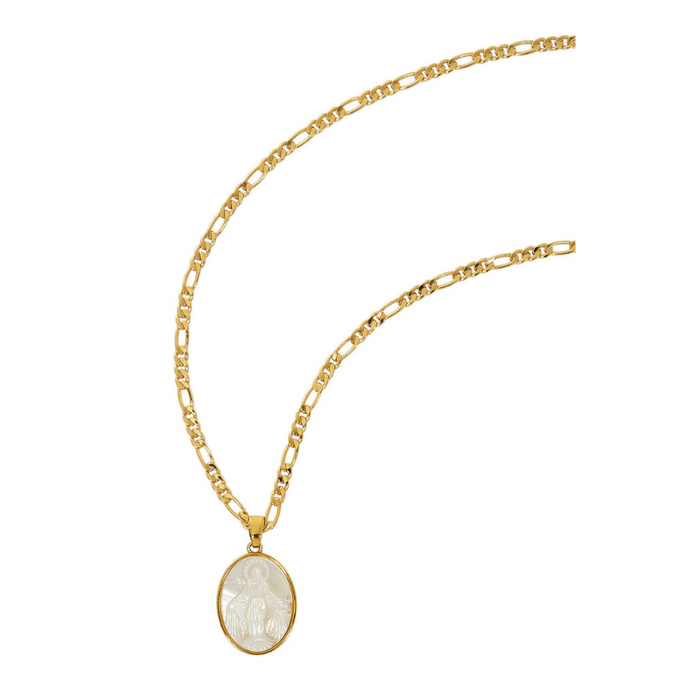 Mother of Pearl Miraculous Medal Necklace