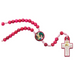 Pink Wood Guardian Angel Rosary