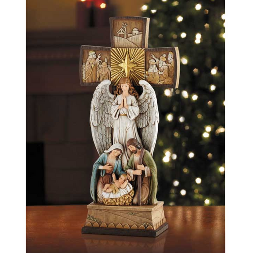 14"H Figurine Cross Nativity