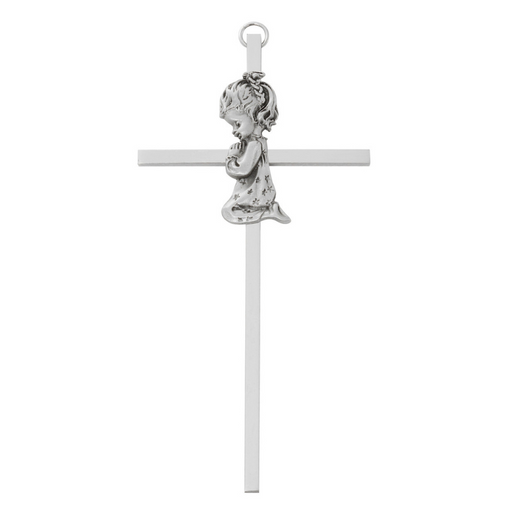 Praying Girl Aluminum Cross