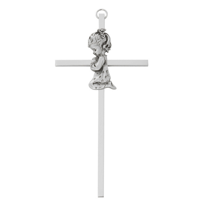 Praying Girl Aluminum Cross