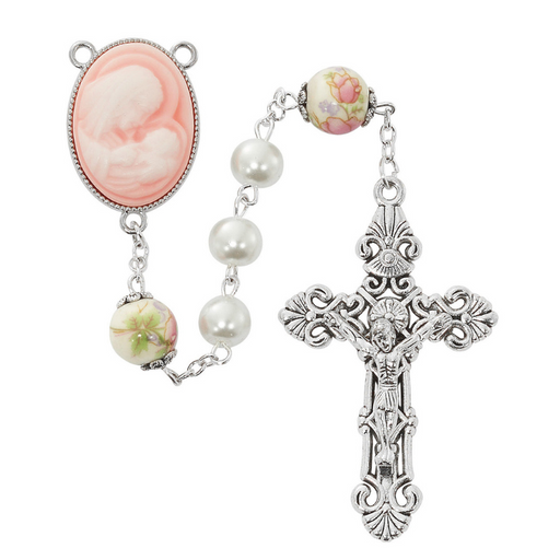 8MM Pearl Pink Rosary