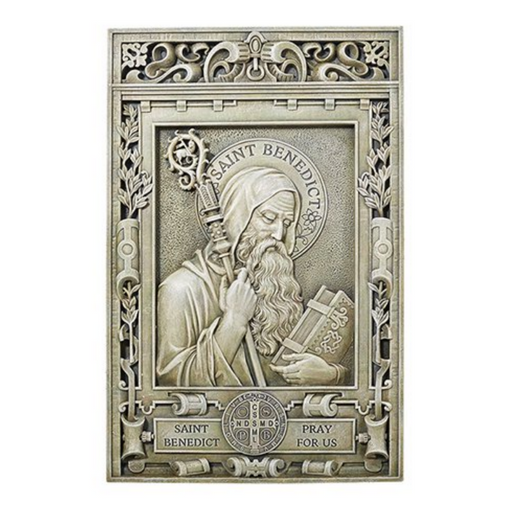 15" H St. Benedict Garden Plaque