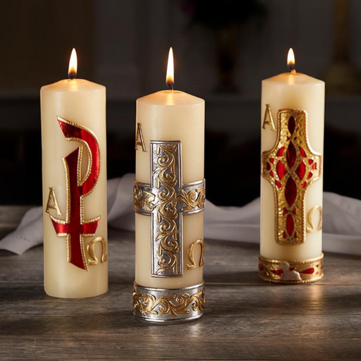 Chi Rho Pillar Candle