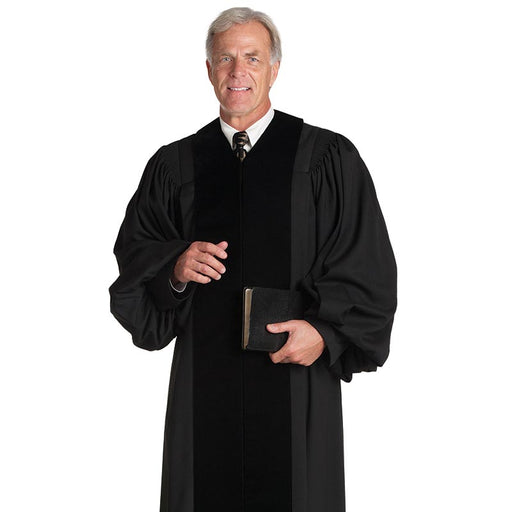 Velvet Geneva Pulpit Robe - Black