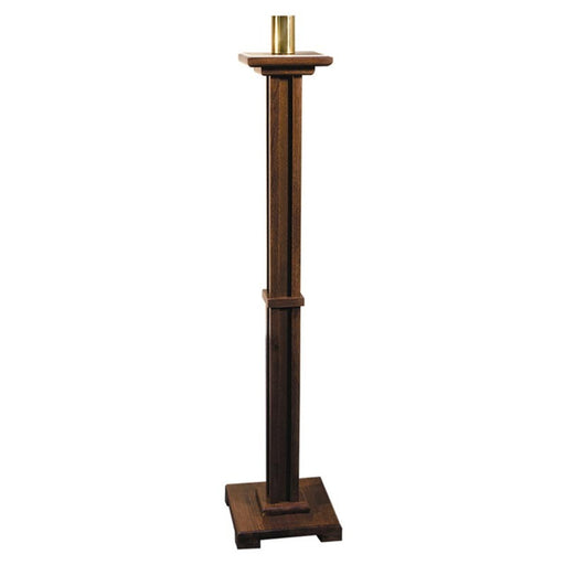 43" Walnut Stain Hardwood Paschal Candleholder