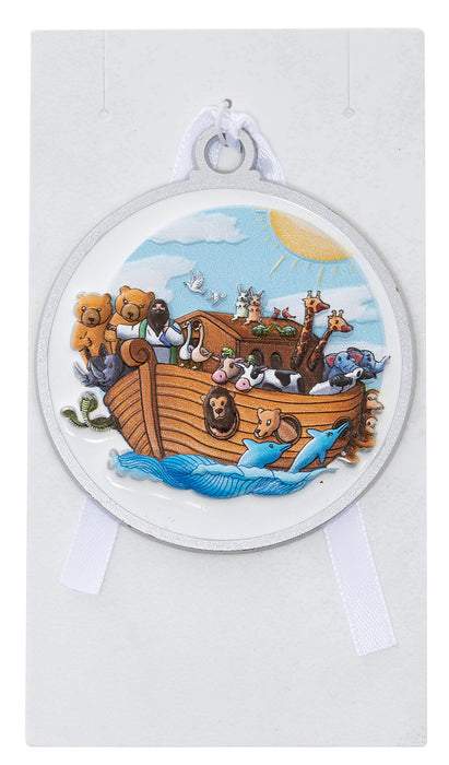 White Enamel 3D UV Printing Noah’s Ark Crib Medal