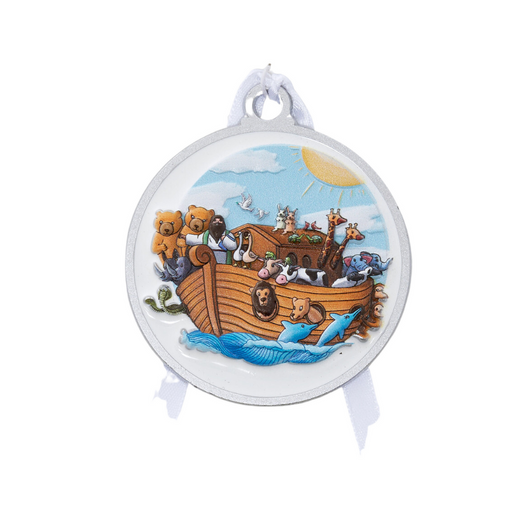 White Enamel 3D UV Printing Noah’s Ark Crib Medal