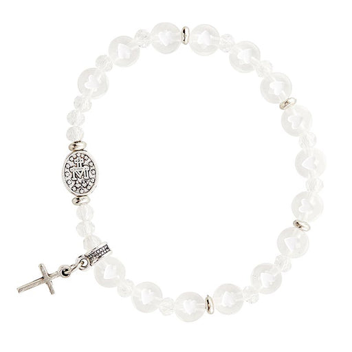 White Love Bracelet With Miraculous Medal