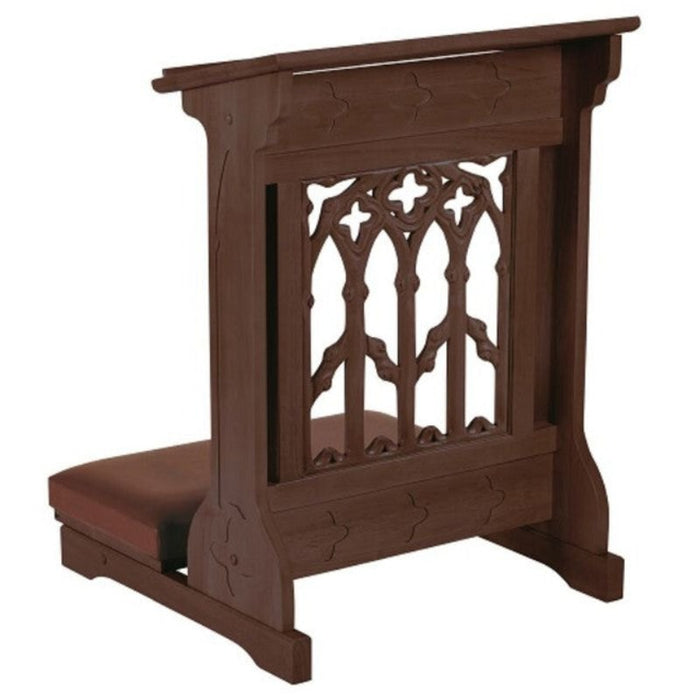 Wood Canterbury Padded Kneeler - Walnut Stain