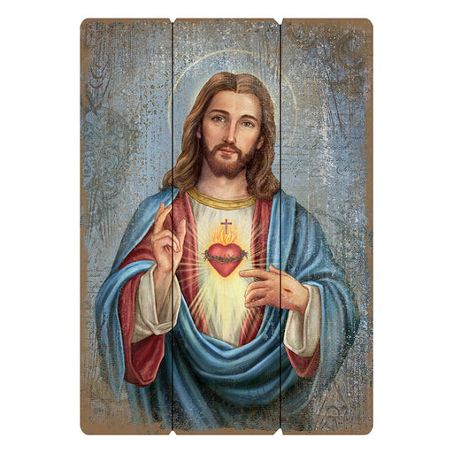 Sacred Heart of Jesus Large Wooden Pallet Sign