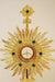 Gold Plated Monstrance with Glass Enclosed Luna - Green Stones