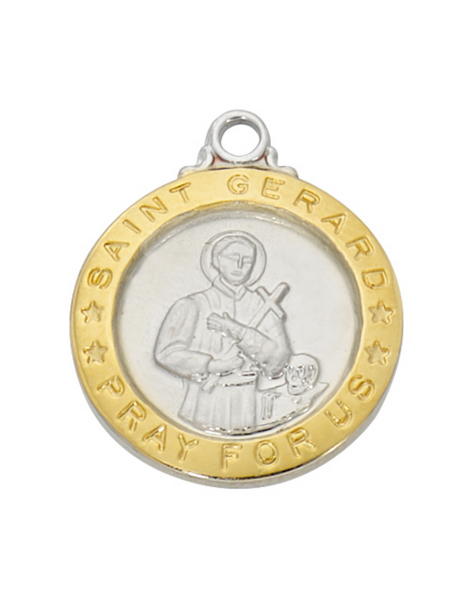 Gold over Sterling Silver St. Gerard Medal with 18" Chain Gold over Sterling Silver St. Gerard Medal Gold over Sterling Silver St. Gerard Medal Necklace